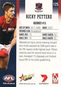 2012 Select AFL Champions #125 Ricky Petterd Back